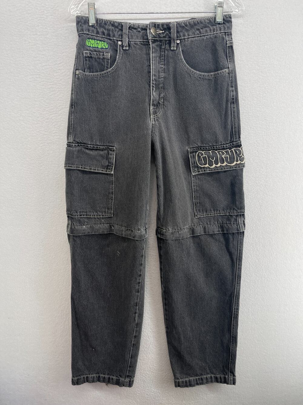 EMPYRE Jeans Women 6 Tori Zip Off Convertible Cargo Skate Washed Y2K Denim Black